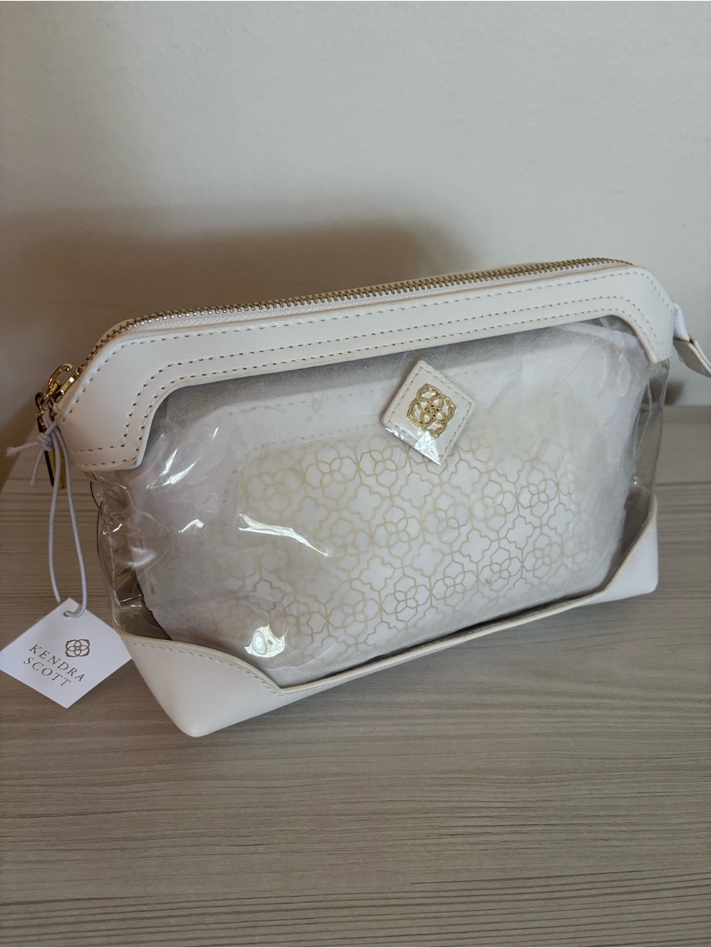 KENDRA SCOTT Duo Cosmetic Pouch Bags 2pc Set Makeup Clear NWT